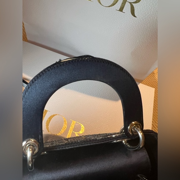 Mini Lady Dior Bag Navy Strass Cannage Satin - Picture 7 of 10